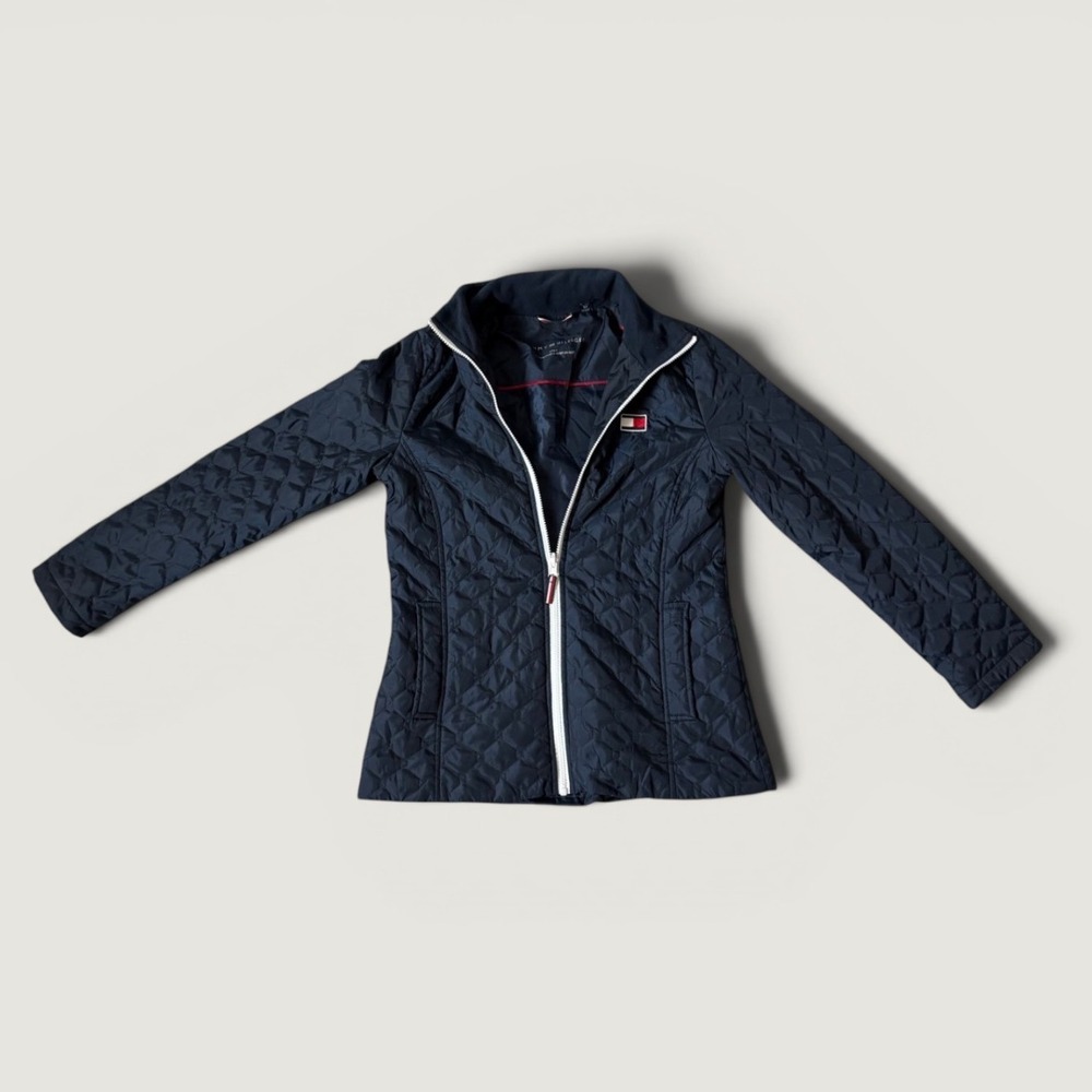 Tommy Hilfiger Womens Navy Blue Quilted 3-in-1 All Weather System Jacket Small